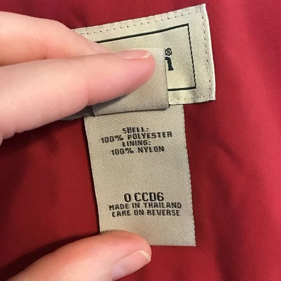 L.L. Bean Women's Red Hooded Trench Coat Rain Jacket 3X